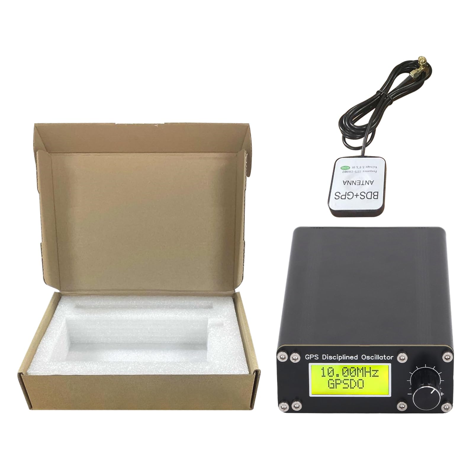 Jeanoko Horloge Disciplinée GPS, Oscillateur GPS DC12V à écran Clair 10MHz 1PPS Polyvalent pour Décodeur Audio