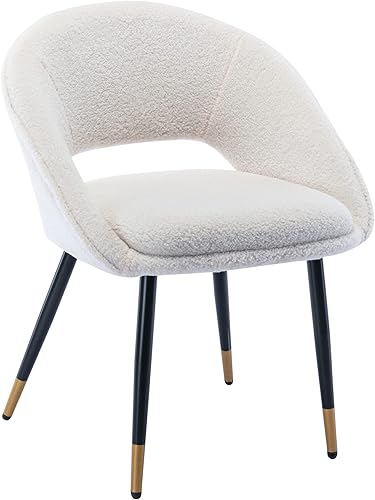 KCC Silla de escritorio esponjosa, silla decorativa de piel sintética, cómoda y moderna silla de ocio sin ruedas, silla tapizada elegante y mullida