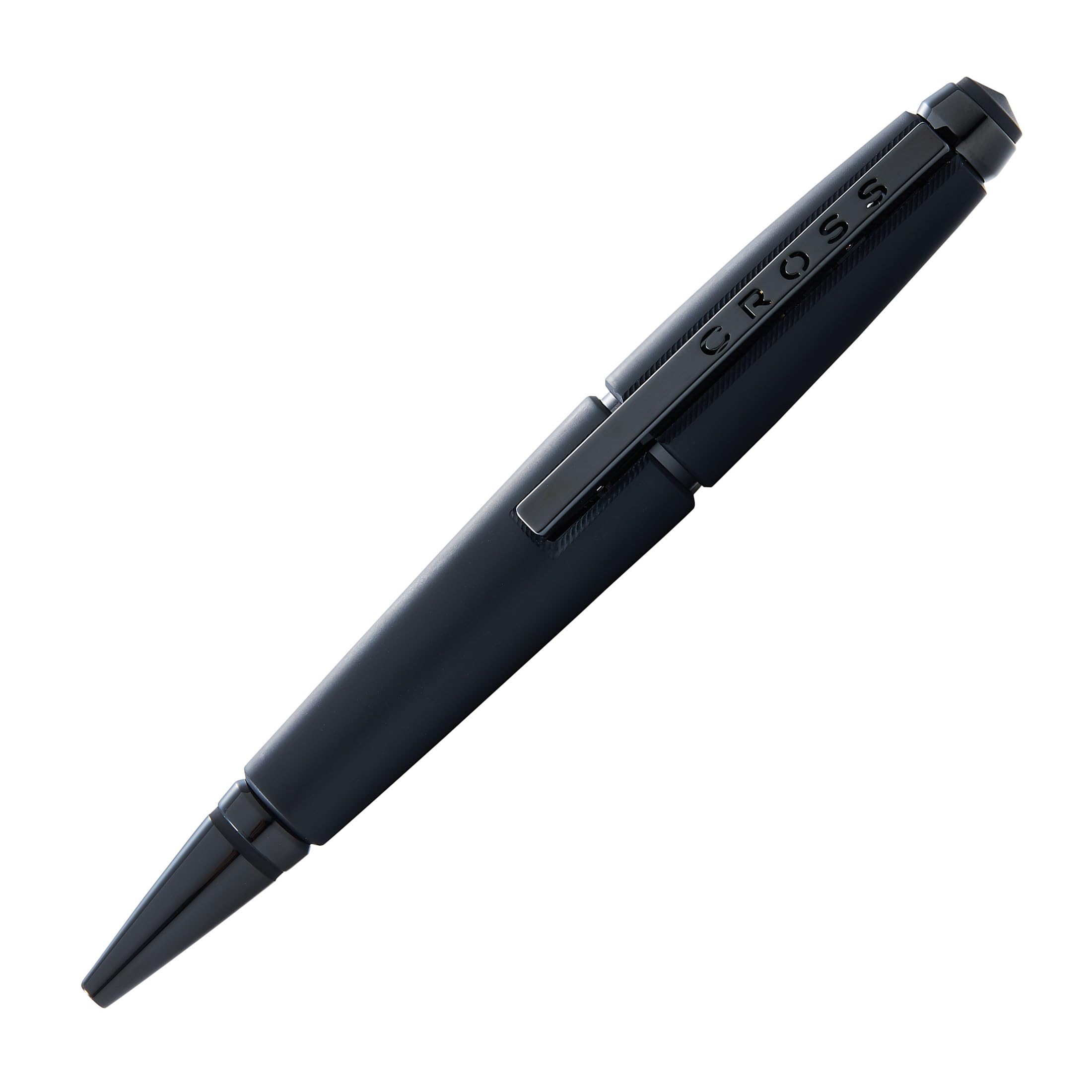 Cross Edge Stylo roller (épaisseur de trait M, couleur de l'encre : noir, rechargeable, avec coffret cadeau haut de gamme) Noir mat