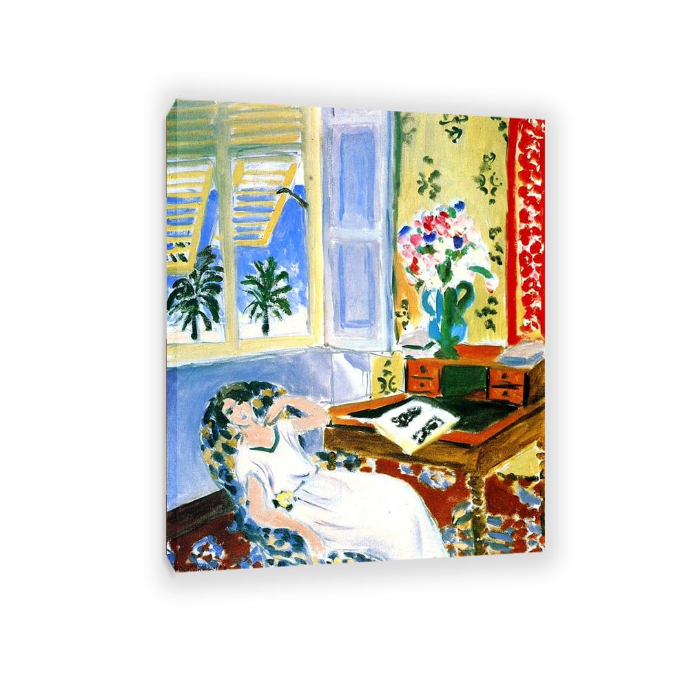 Mycggdgh Unframe Henri Matisse Painting Reproduction Interior In Nice A Siesta Famous Art Poster Henri Matisse Wall Decor For Bedroom Picture For Living Room Bathroom Office 90X70cm(35X28in) Frame