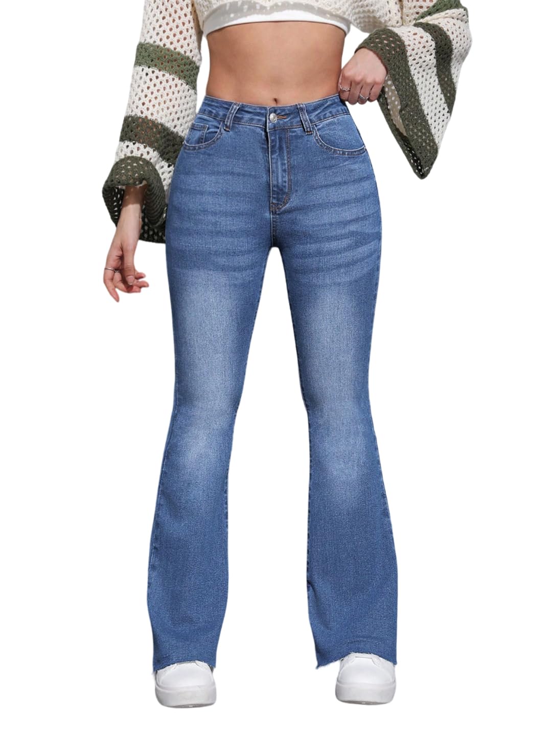 KOTTY Women’s High-Waisted Comfortable Flared Jeans in Light Blue, Black, or Grey – Casual and Chic | Women’s Fashion | Ecommerce Jeans KOTTY Women’s High-Waisted Comfortable Flared Jeans in Light Blue, Black, or Grey – Casual and Chic | Women’s Fashion | Ecommerce Jeans