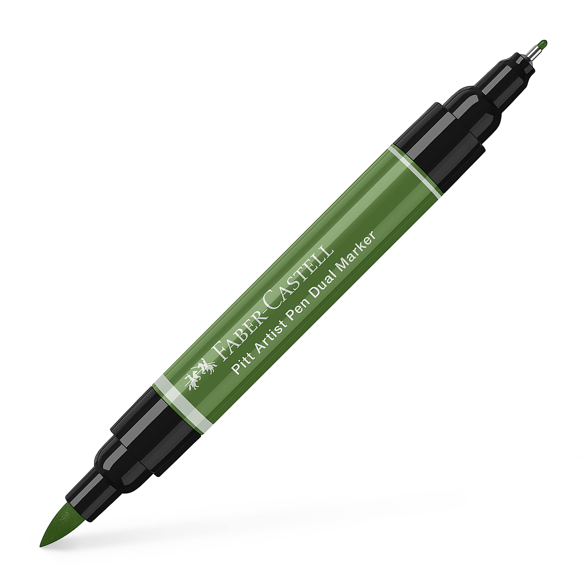 Faber-Castell Pitt Artist Pen Dual Marker - 167 - Permanent Green Olive - Refillable Marker Pen