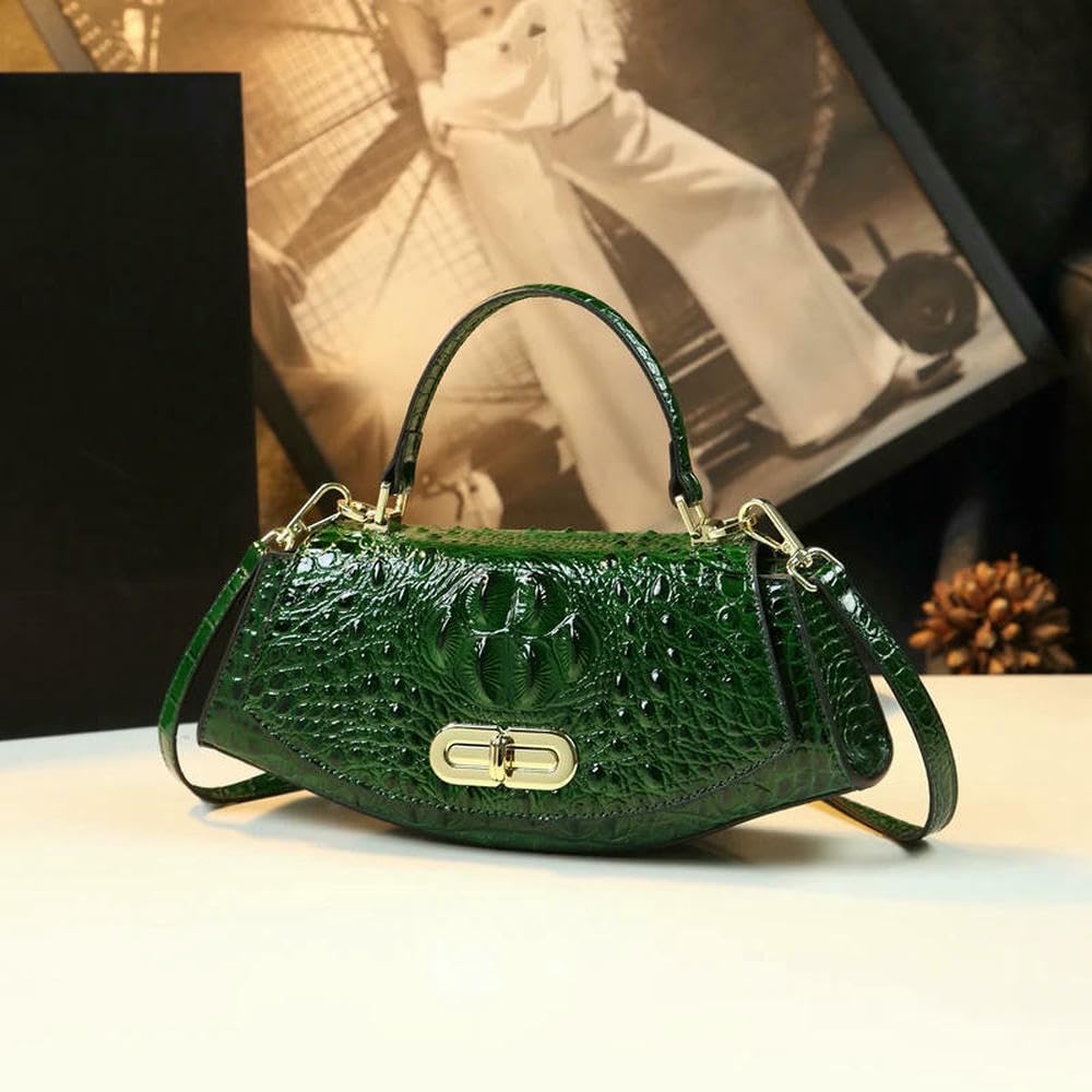 Sljym Women's 3 Handbags Genuine Leather Small Shoulder Saddle Trend Portable Crossbody Bags