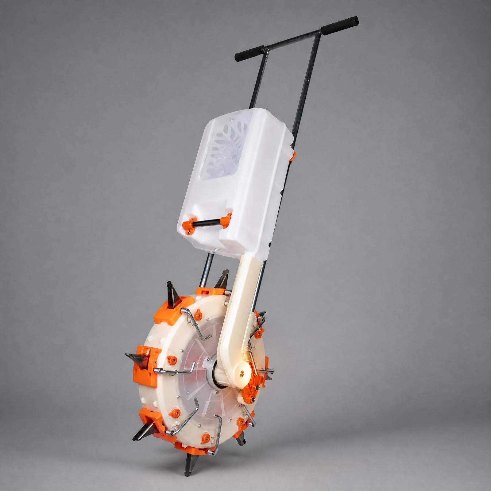 Gralara Spandiconcime Manuale con Manico Verticale Regolabile Spandiconcime a Spinta con Ruote Ergonomico Attrezzo da Giardino per Coltivazioni Fruttifere