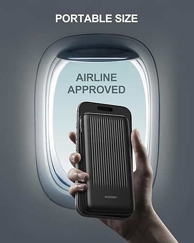 Miniatura 7 de Paquete de 2 baterías de carga rápida de 10000 mAh, cargador portátil compacto USB C de 22.5 W con 2 salidas y 2 entradas, pantalla LED, compatible