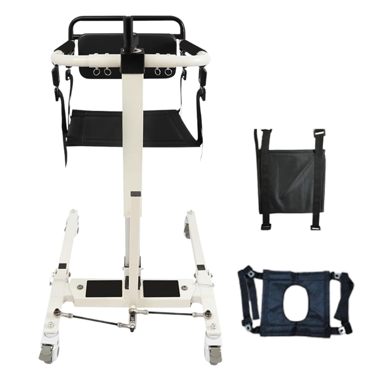 Silla de traslado de pacientes, silla de ruedas ligera para baño y ducha, elevador portátil para pacientes, altura y anchura ajustables, con dos tipos de cojines