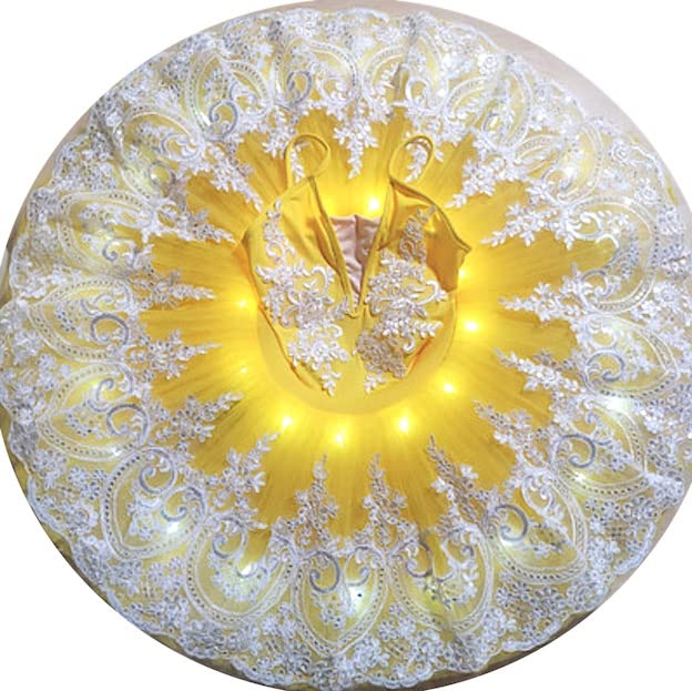 Tutu jaune DanC152 avec LED pour résoudre le manque d'originalité des costumes de danse