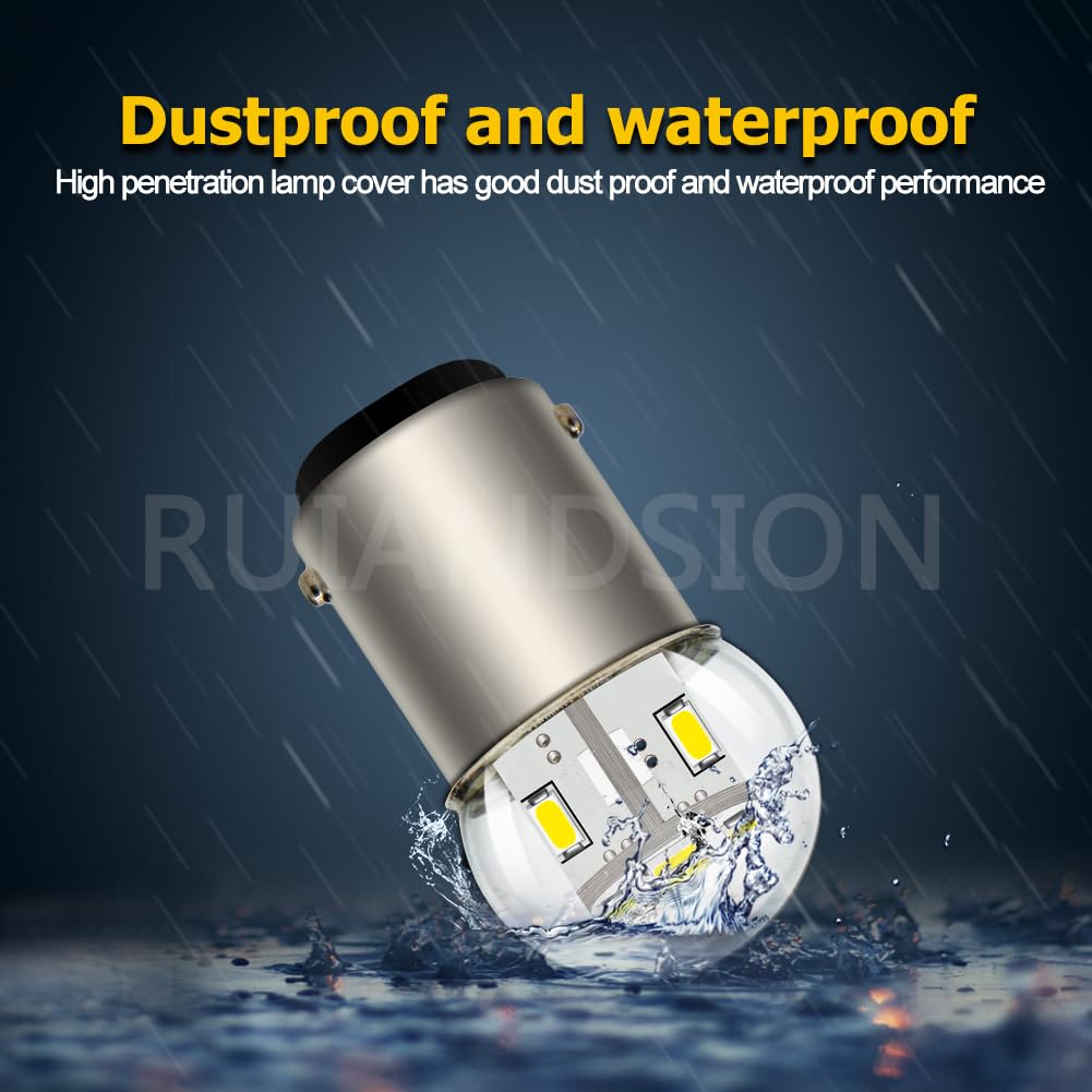 Ruiandsion 10pcs BA15D LED Lampadina 6V-30V 1130 1142 1176 Bianco LED Sostituzione per Auto Rimorchio Marine RV Camper Boat Fanali