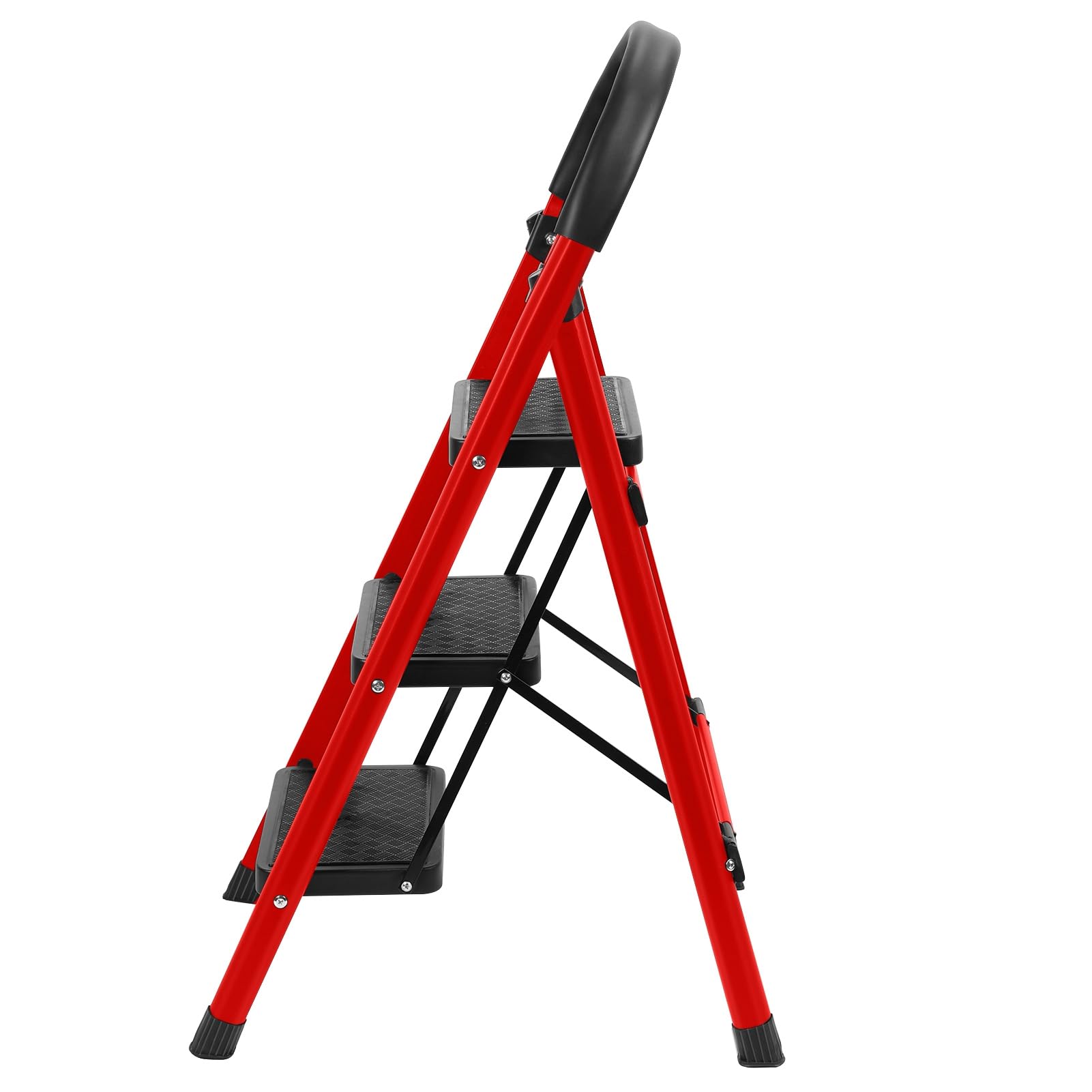 Scala pieghevole a 3 gradini con ampi pedali antiscivolo multiuso sgabello per casa e camper, scala durevole per uso interno/esterno