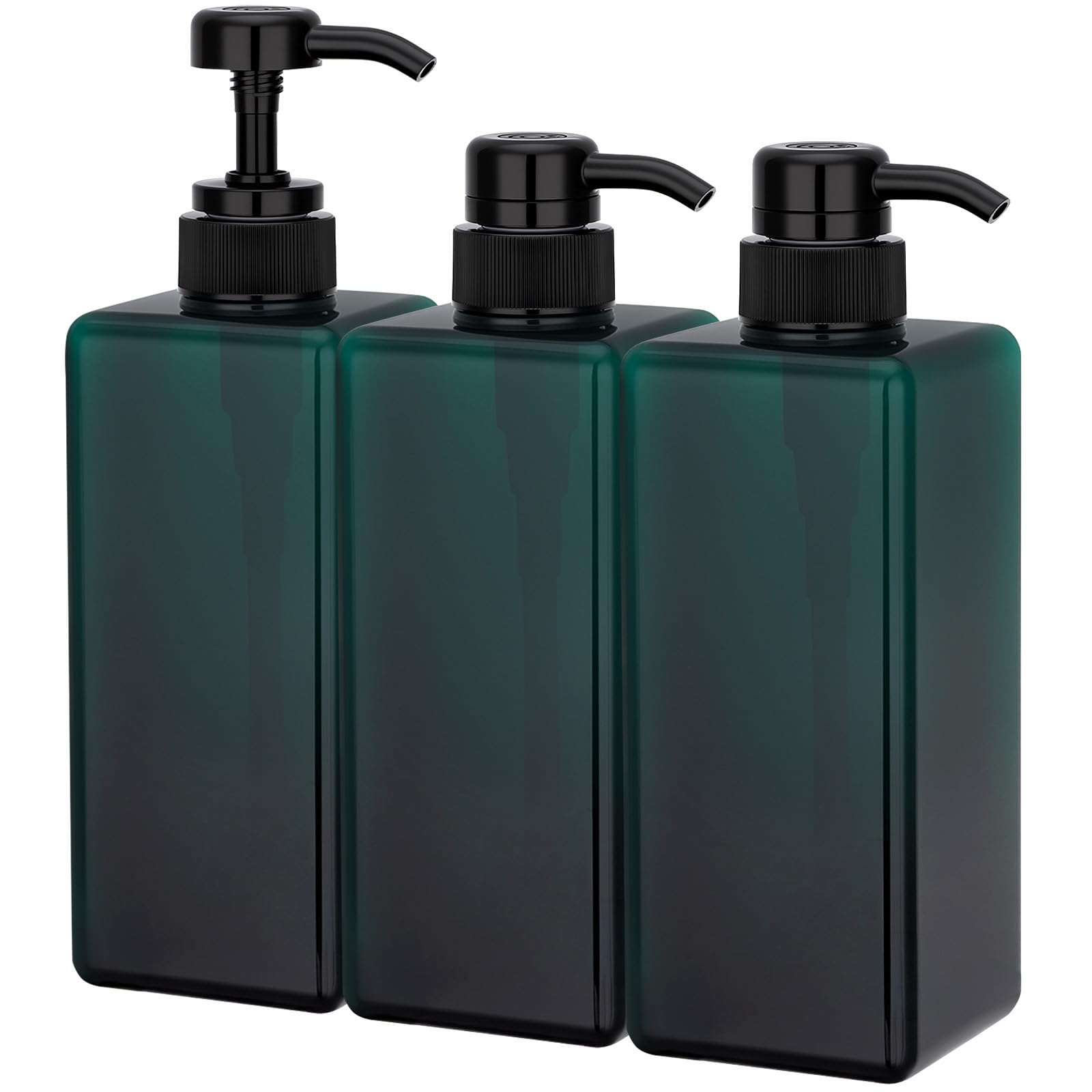 Suream Shampoo-Spender-Flasche – 650 ml, Kunststoff-Körperlotion-Flaschen mit Pumpe, 3 Packungen große Kapazität leere Behälter für Badezimmer, Dusche, Lotion, Flüssigseife, Handpflege, Massageöl