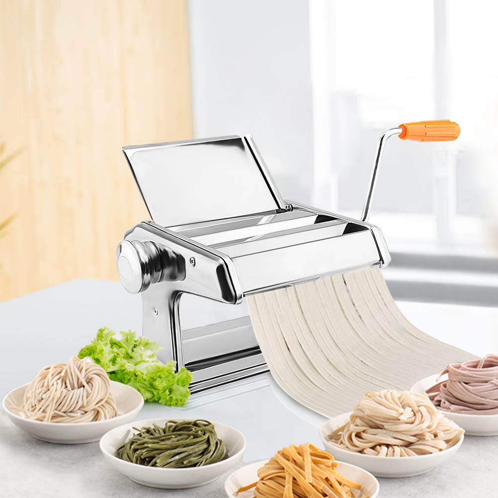 Máquina para Pasta Manual Ejoyous, Acero Inoxidable, 3 en 1, para Espaguetis, Tagliatelle, Fettuccine y Lasaña