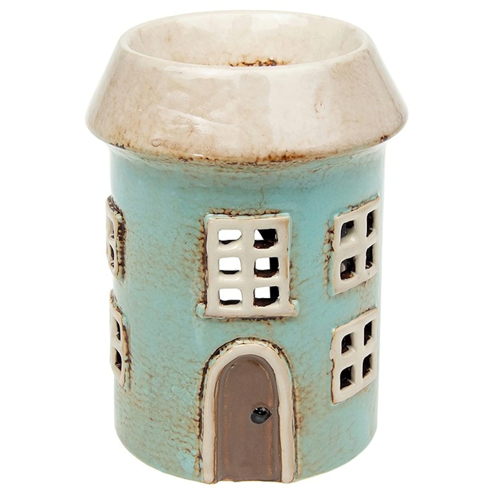 Village Pottery Warmer Windows Aqua