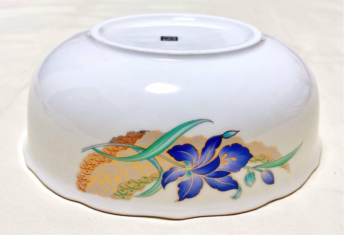 Amazon.co.jp: 有田焼 夢眩窯 金彩華 花柄大鉢＆小鉢 サラダボ