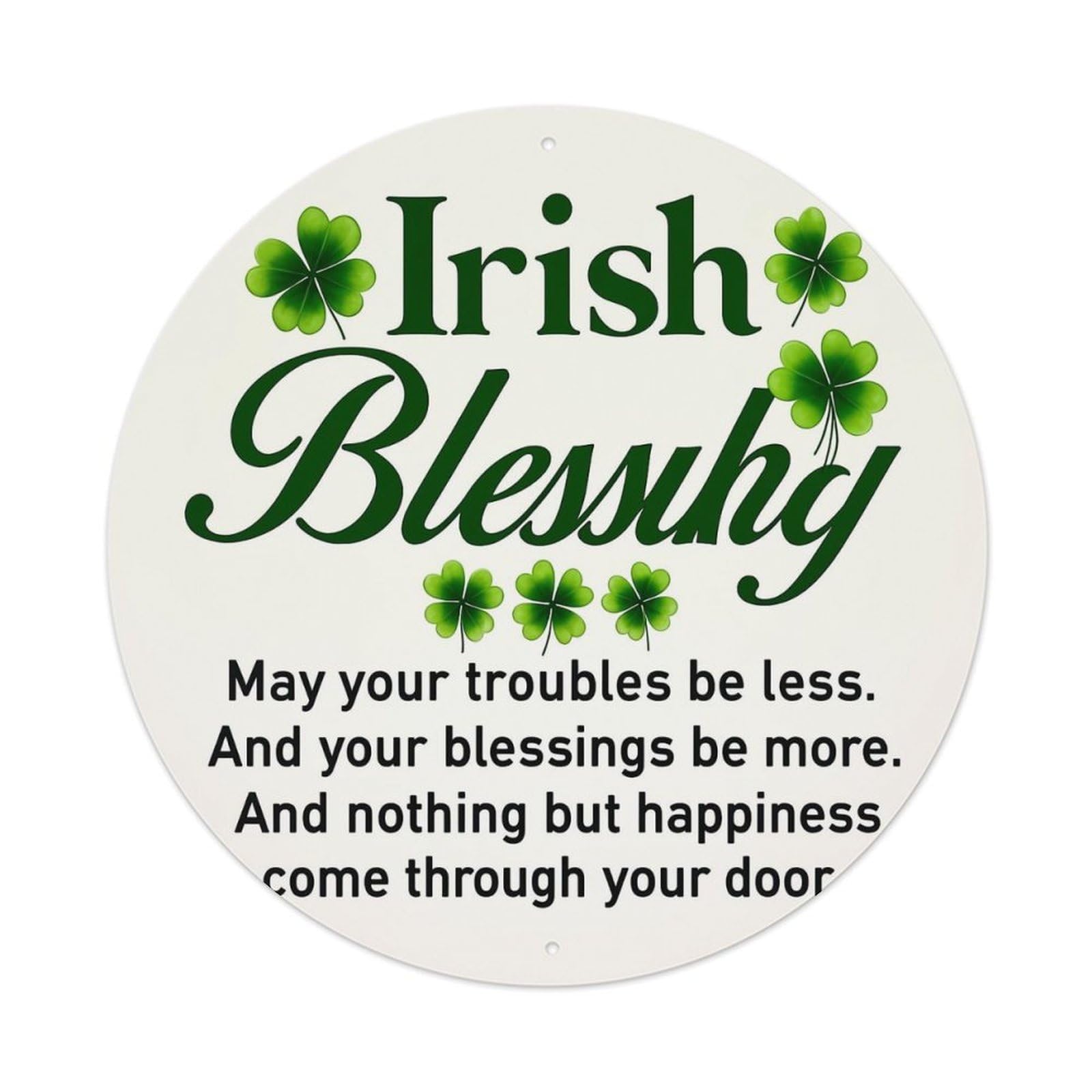 Irish Blessing With Shamrocks Tin Sign Metal Poster Vintage Metal Signs for Home Man Cave Bar Cafe Kitchen laundry room Wall Decorations 8x8 inches