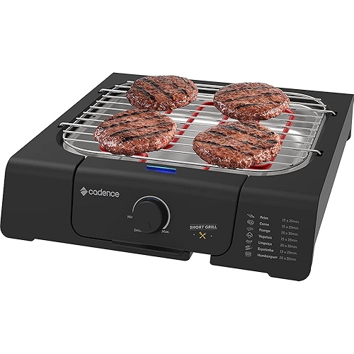 Churrasqueira Grill Eletrica Cadence Short, 1200W, Preto, 220V, GRL805 Churrasqueira Grill Eletrica Cadence Short, 1200W, Preto, 220V, GRL805