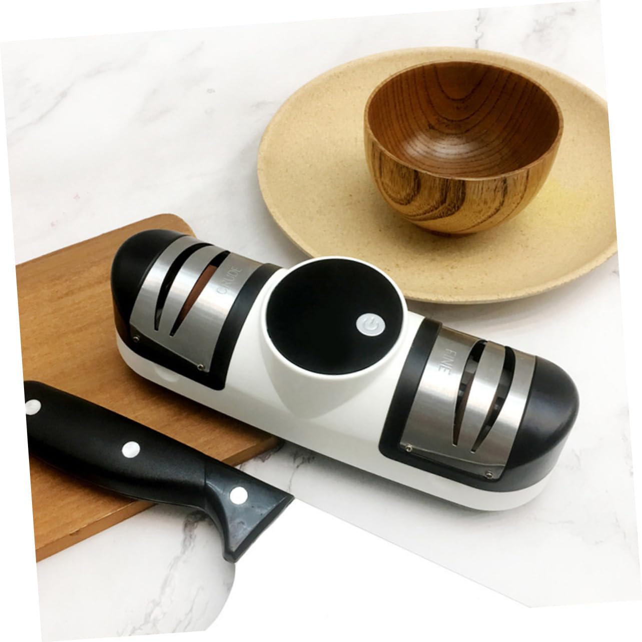 Ciieeo Affilacoltelli Elettrico USB per Coltelli Multiuso Macchina Affila Coltelli Rapida da Cucina Alimentato Energia Elettrica Velocità Realizzato in Acciaio Inox Robusto e Durevole