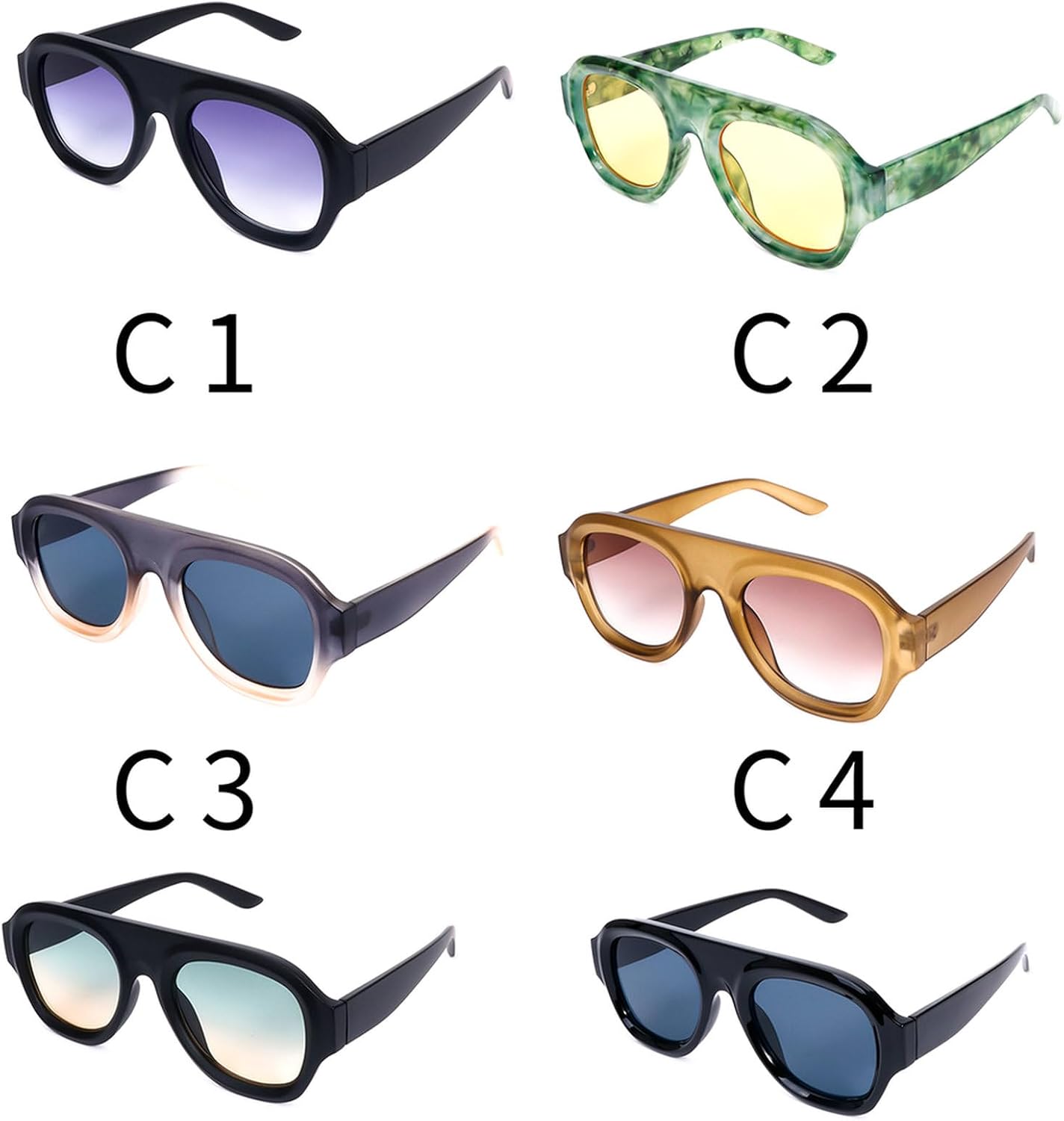 Retro Square Sunglasses for Women Fashion Gradient Shades UV400 Trending Men Pilot Sun Glasses - Image 9