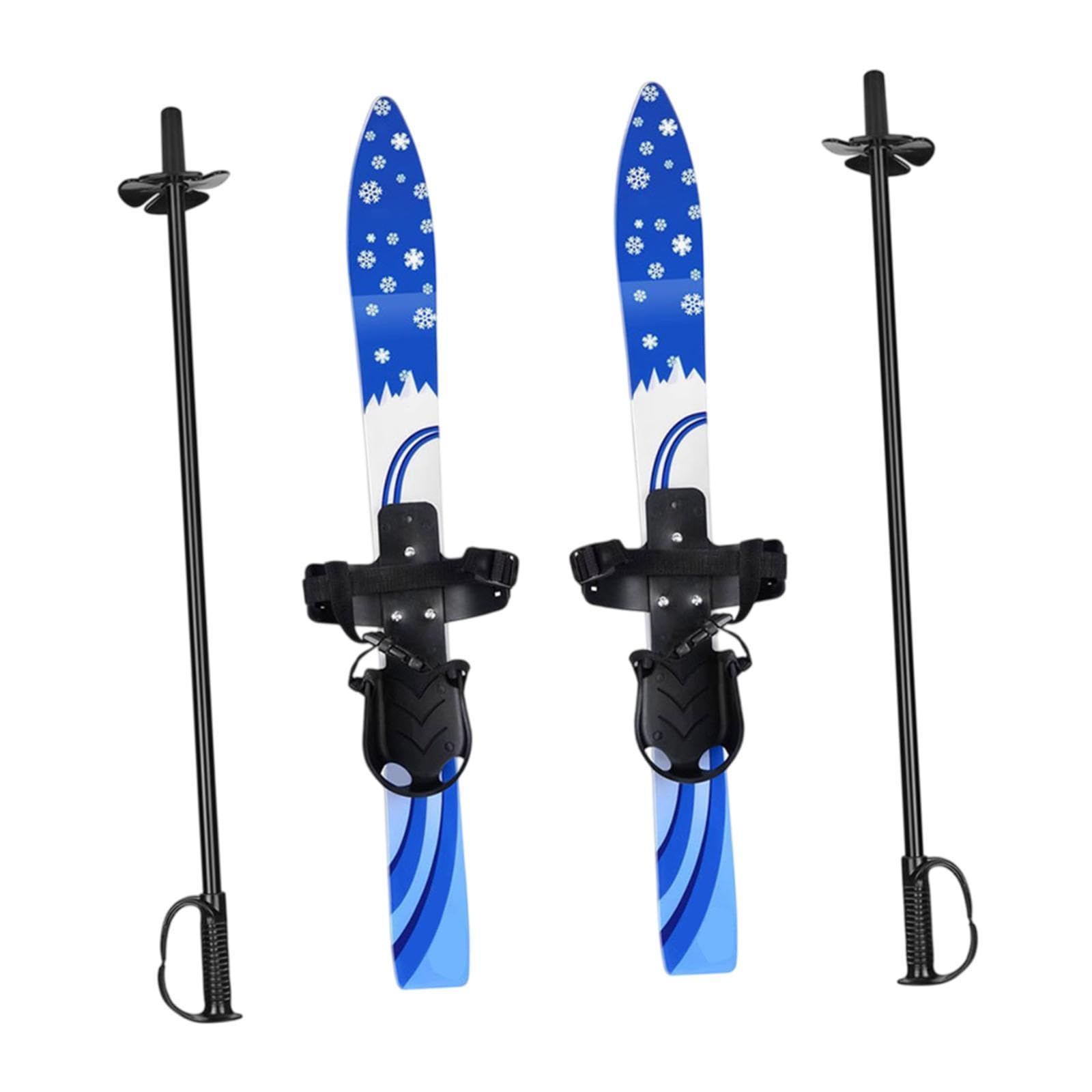 QSTDGVPW Ski Boards and Poles Outdoor Recreation Winter Sports Skiblades Snow Short Skis for Aged 3-8 Years Old, Blue