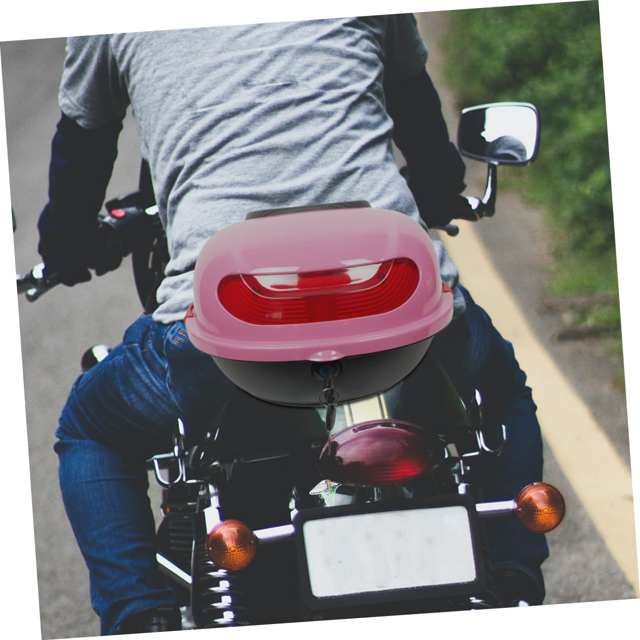 Bauletto Moto Posteriore in Pp Rosa, Capiente e Resistente All’usura, con Schienale e Chiusura Sicura per Viaggio