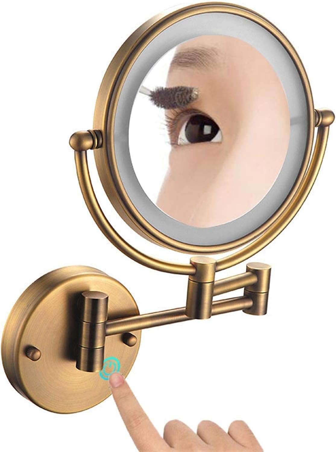 Miroir de maquillage mural extensible de 8 pouces avec rotation à 360°