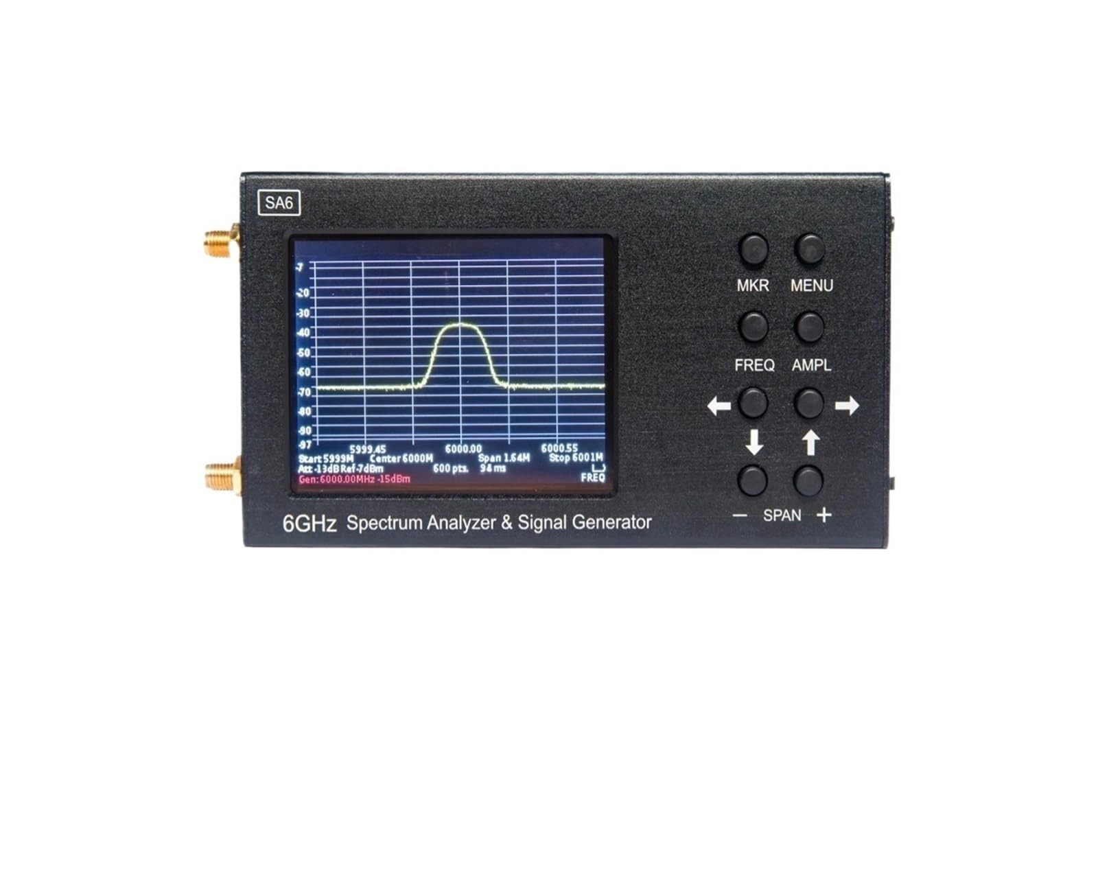 Przenośny analizator widma SA6 i generator sygnału 6 GHz, ekran dotykowy 3,2 cala, wbudowana bateria, wejście 35~6200 MHz, sterowanie z komputera dla Ham Radia(SA6-Upgrade Version)