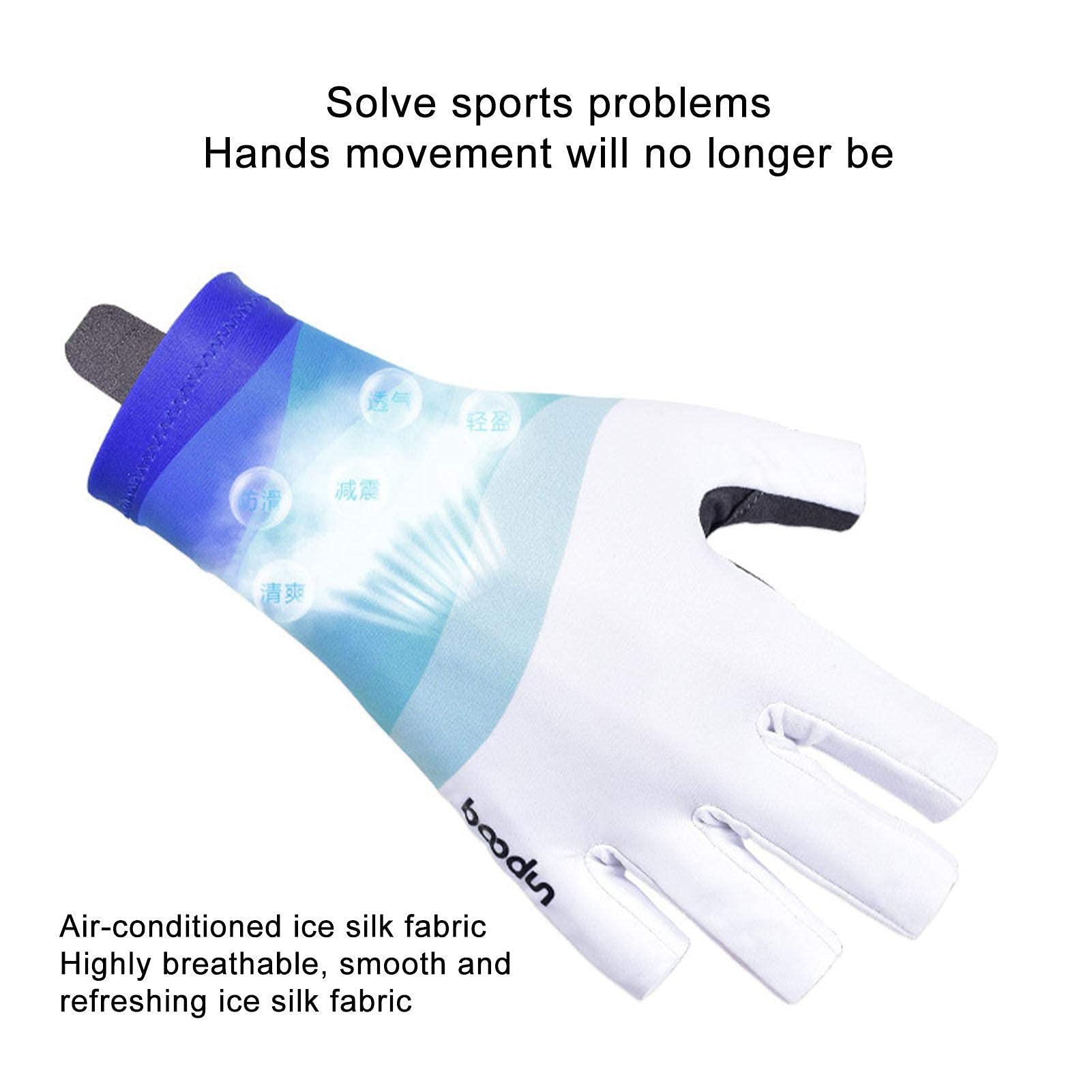 1Pair Fishing Gloves,UV Protection&Non-Slip&Quick-Drying Fingerless Gloves for Men Women Fishing, Kayaking, Hiking, Driving, Canoeing, Rowing-Ocean Blue/XL