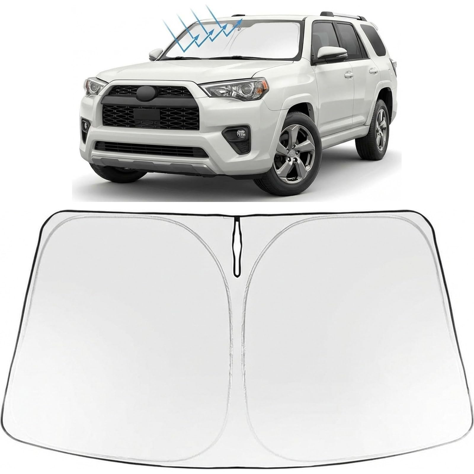 Proadsy Windshield Sun Shade for 4Runner 2025-2026 SR5, Trail, TRD (Off-Road, Premium, Pro) Limited Foldable Front Sunshade Protector Sun Visor Blocks UV Rays Keep Car Cooler Accessories