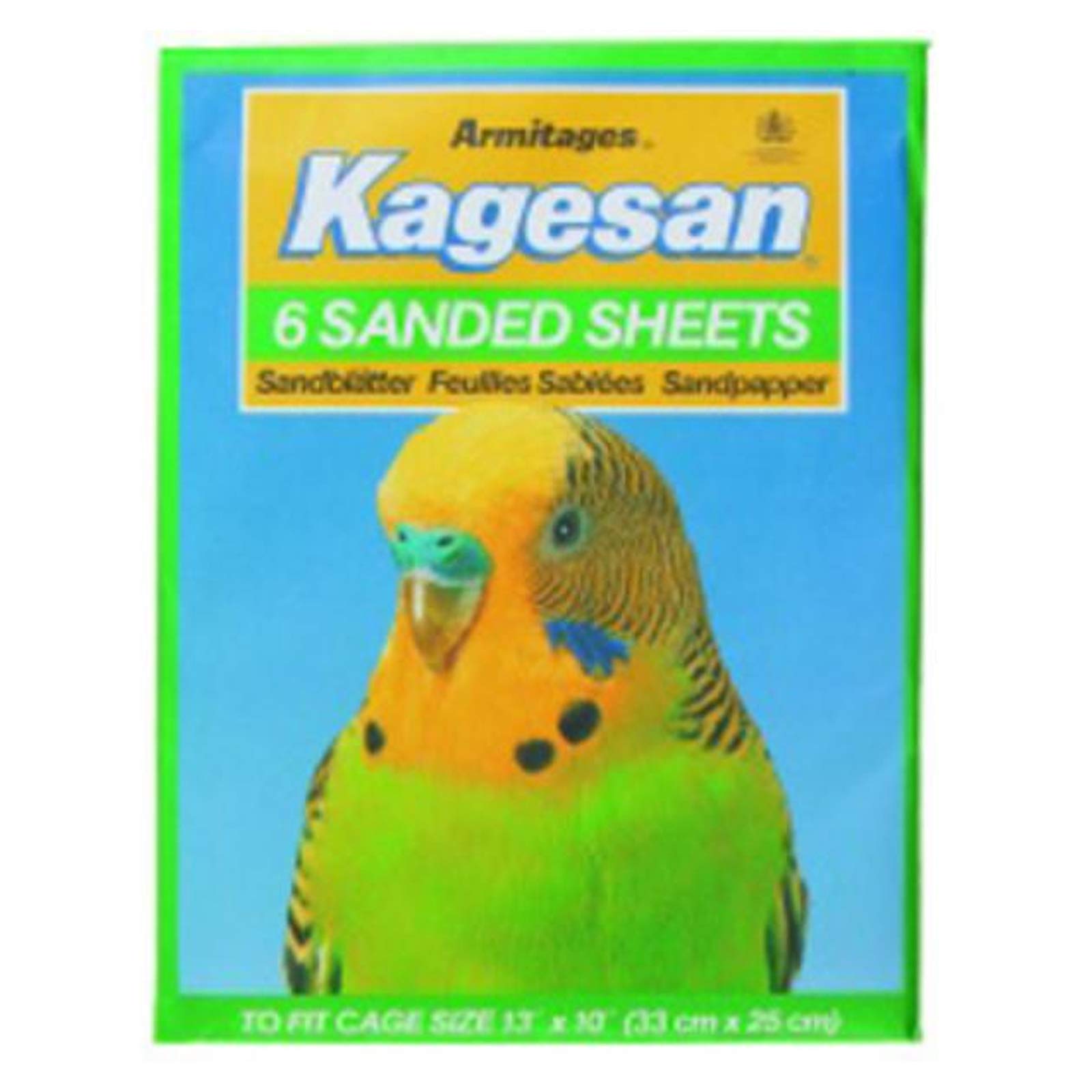 Kagesan SANDSHEET - GREEN - 33CM x 25CM PACK OF 8 BIRD CAGE LINER SHEET - CLAW CARE (3 PACKS)