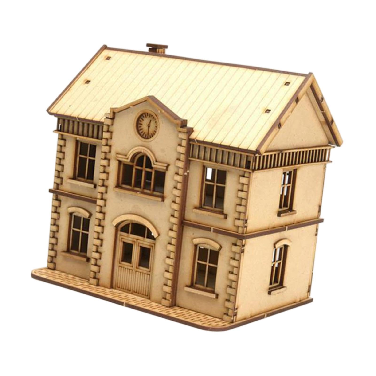 Perfeclan 1/72 Scale European House Kit, Handcrafted Architectural Miniature, Multipurpose Model Ornament for Layout, Tabletop Decor, School Project, Home Display