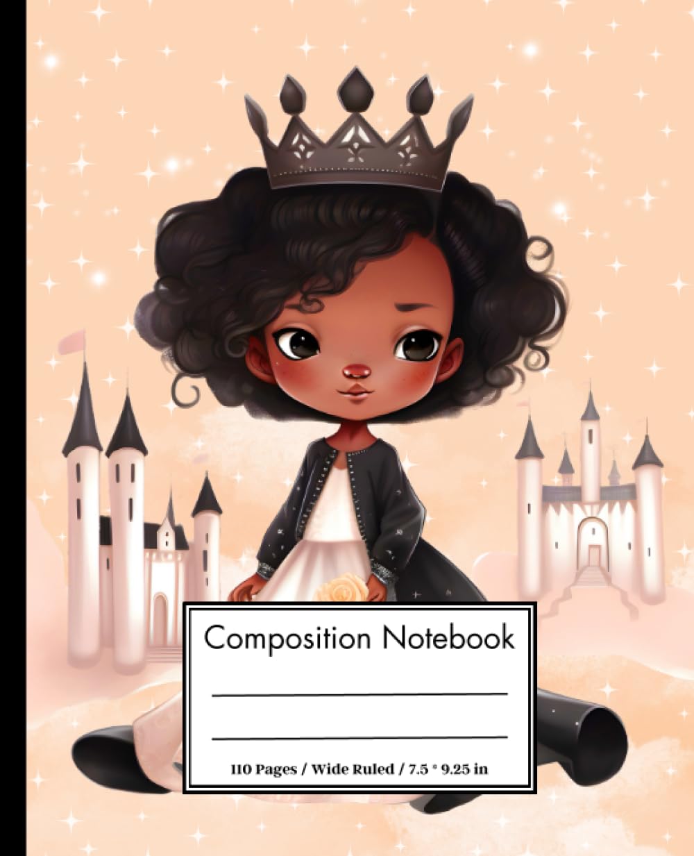 Black Princess with Castle Draw and Write Composition Notebook
