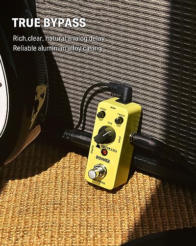 Image of Donner Guitar Delay Pedal for Pedal Boards, Electric Guitar, Yellow Fall Analog Delay Mini Guitar Effect Pedal Vintage Delay, True Bypass