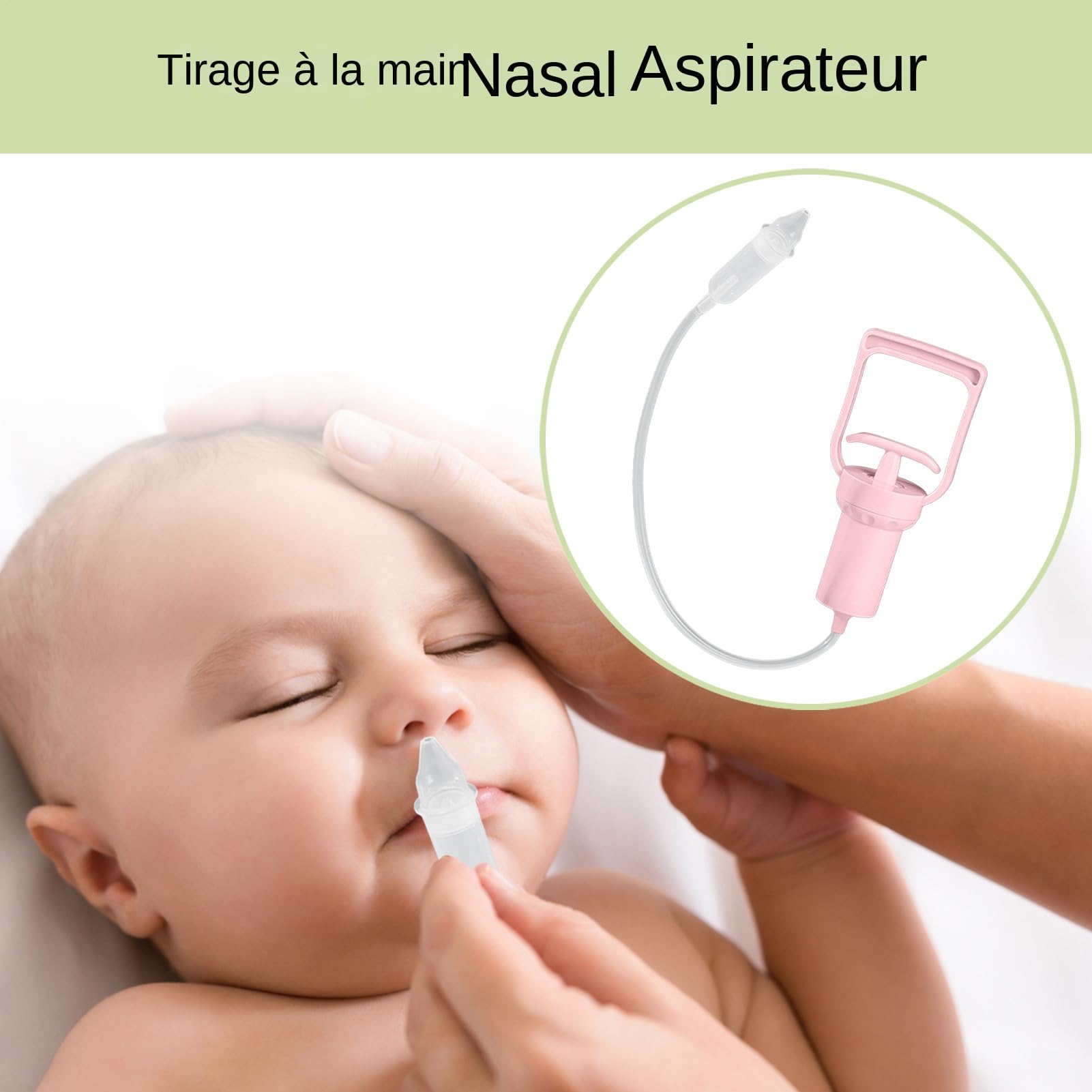 Aspirateur De Nez Pour Bébé, Nettoyeur De Nez Pour Bébé | Aspirateur Nasal Portable Avec Tireur De Main, Nettoyant De Morve À Vide Réutilisable, Forte Aspiration, Pour Les Adultes