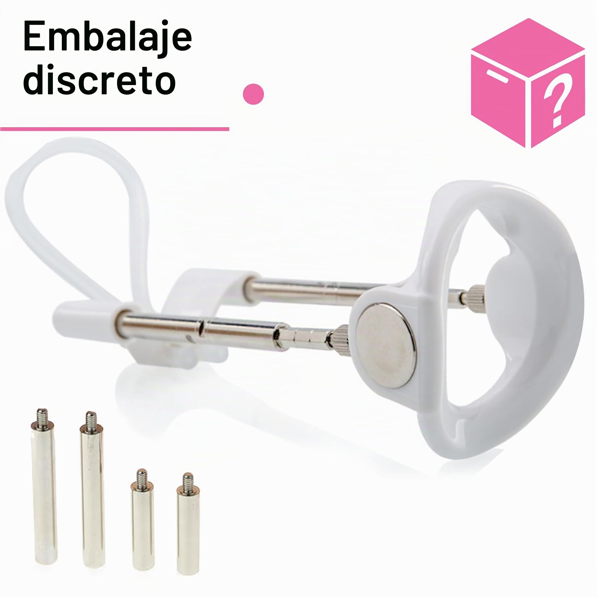 Extensor de pene blanco efectivo para alargamiento – Dispositivo para hombres con erección fuerte y corrección de curvatura – FOPS P03