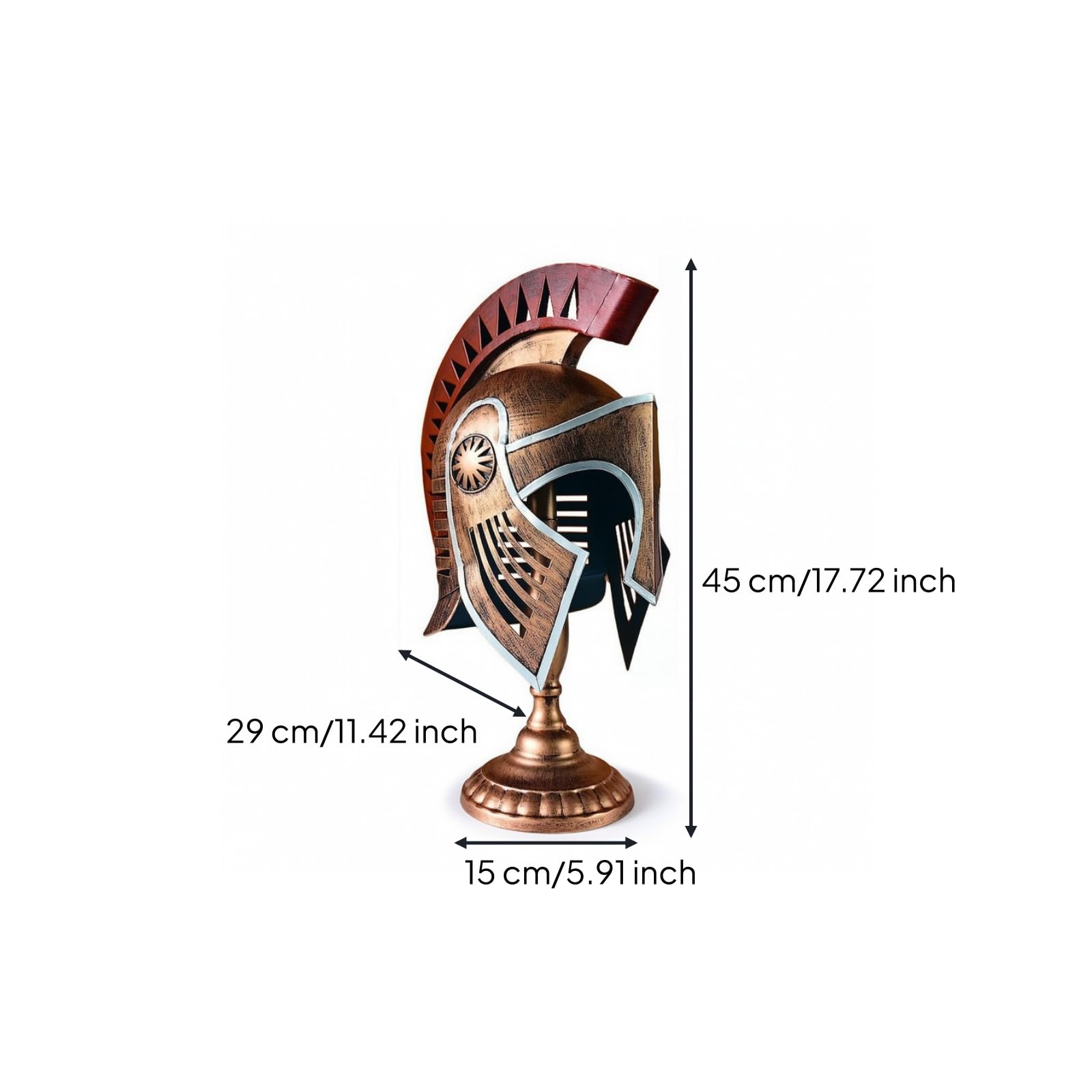Casco Romano corativo con Envejecido Adorno Casco Romano con Soporte Clásico Figura para Estudio, Oficina, 2025 Dorado, Estilo 2025 Dorado