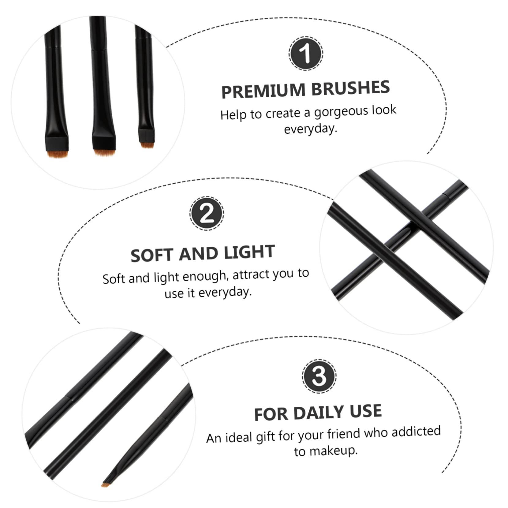 minkissy 12pezzi Pennelli Per Trucco Multi-funzione Per Occhi Setole Di Alta Qualità Per Ombretto e Eyeliner Per Uso Professionale e Quotidiano