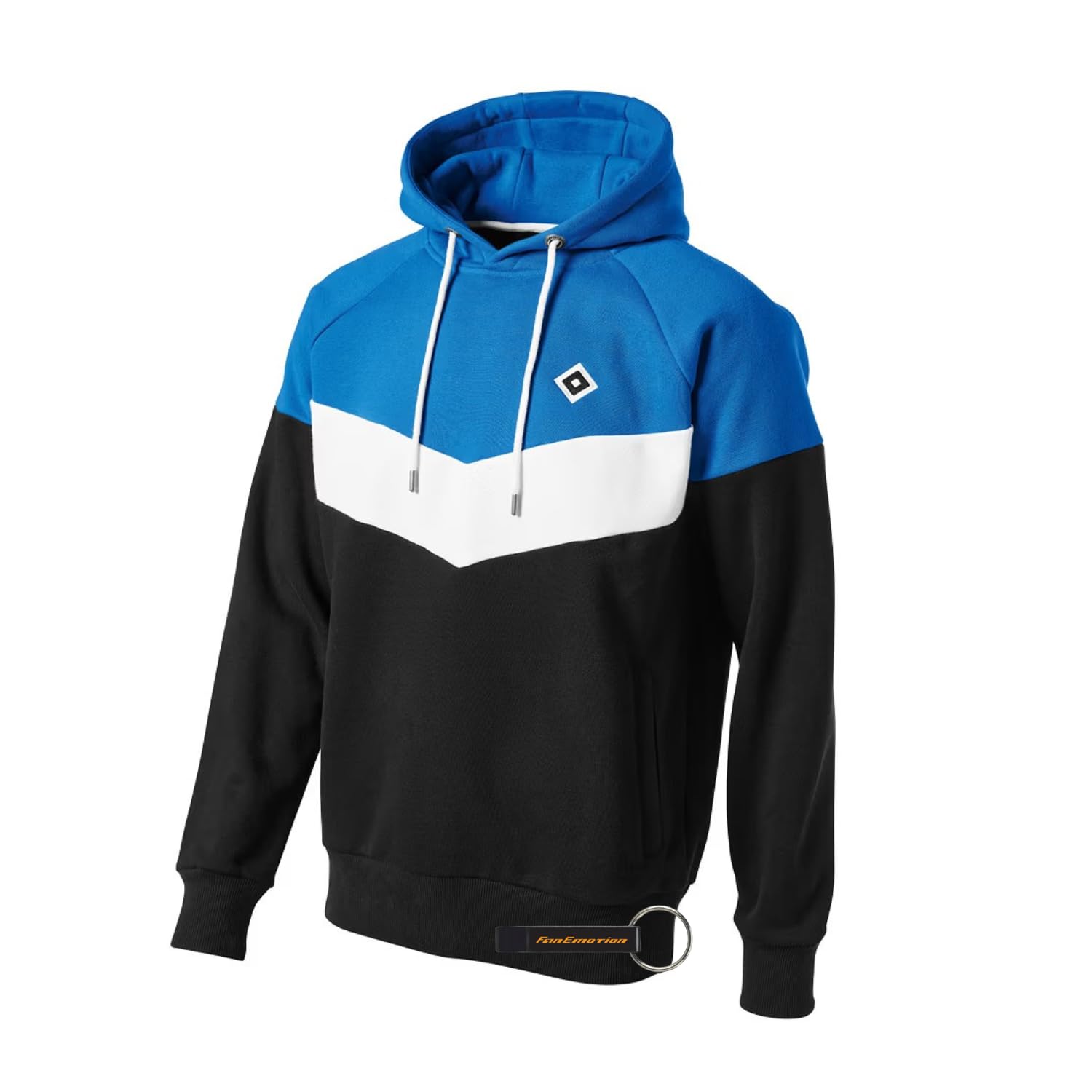 Hamburger SV HSV Kapuzenpullover – Offizieller Fanartikel – Hoodie in Blau, Weiß & Schwarz mit gestickter Raute – Baumwollmix