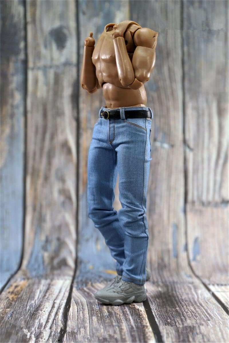 1/6 Scale Female Clothes,Women's Slim Jeans Denim Pants Trousers Costume Outfit Clothing for 12inch Female Action Figure Body (Female Pants Clothes, Light Blue)