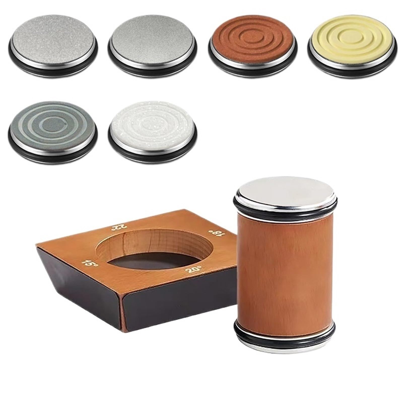 Nouveau aiguiseur rotatif en bois [4 coins] Aiguiseur rotatif 15/18/20/22° Pierre à aiguiser diamant(F Set)