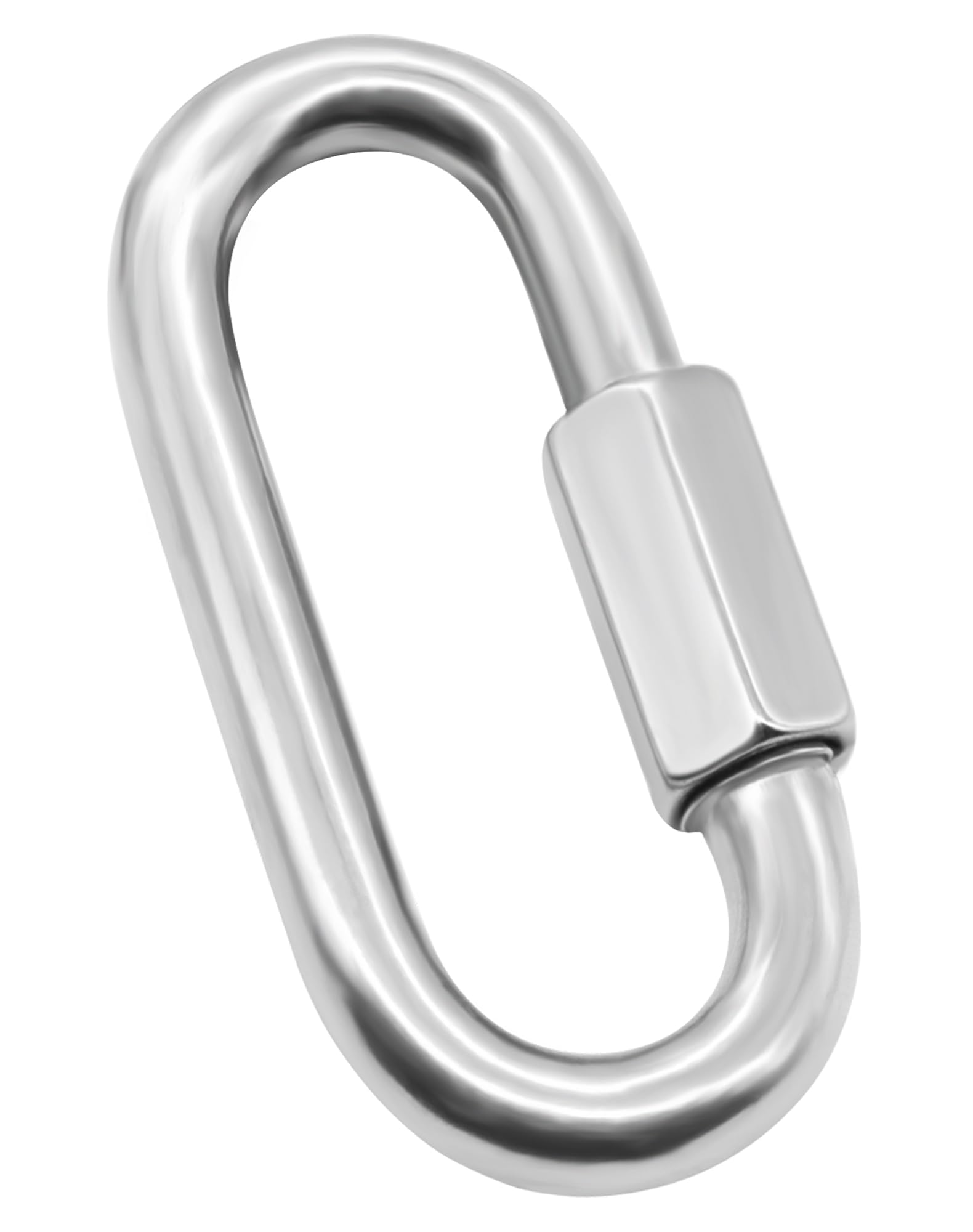 Anvin 1 Pack Large Quick Links M12 1/2 Inch Heavy Duty Carabiner Stainless Steel Chain Links Connector D Shape Locking Chain Hooks Repair Utility