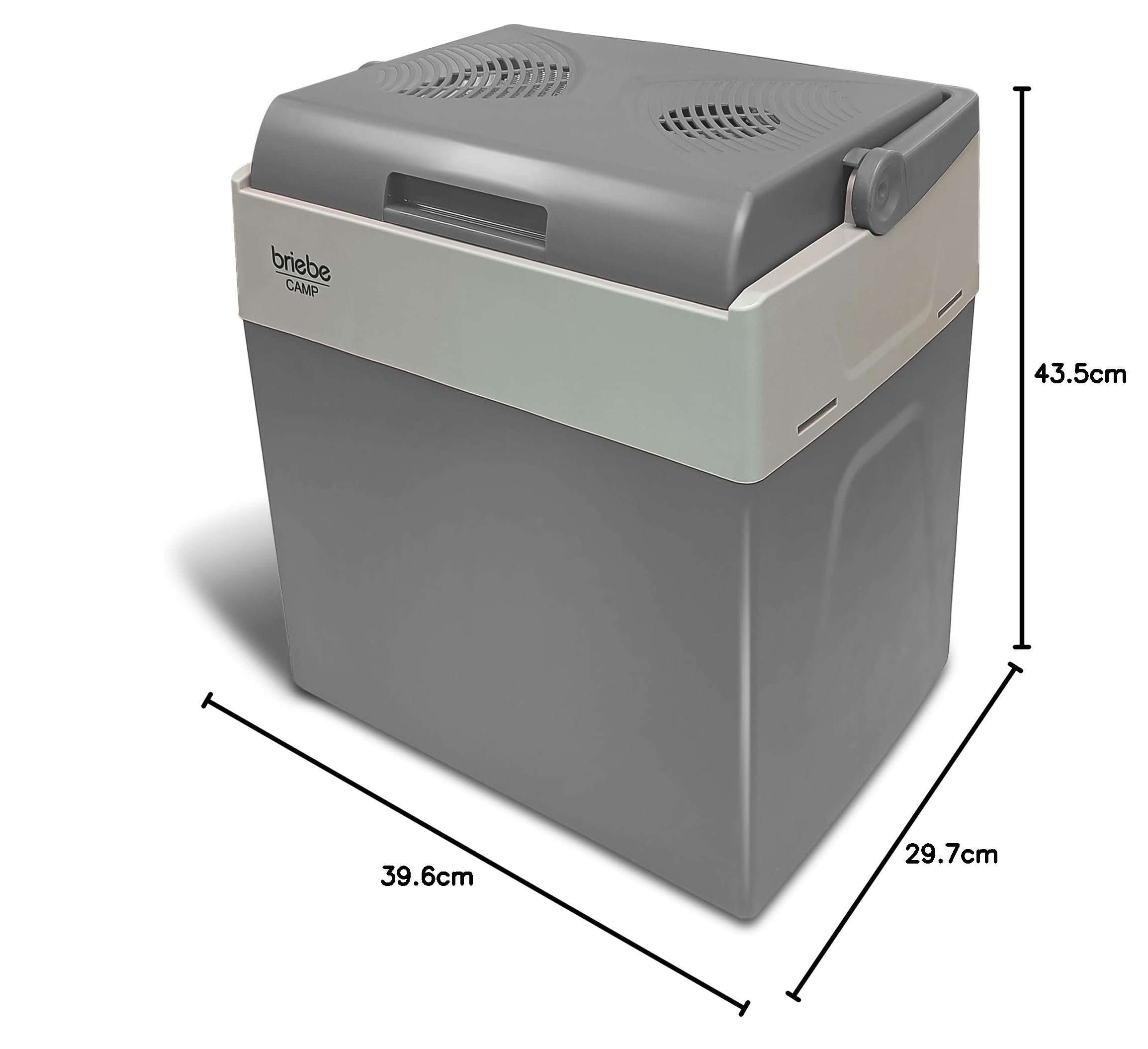 briebe Nevera Portátil Eléctrica de Viaje para Coche, Camping, 12V / 220V, Capacidad 28 litros, Refrigera, Mantiene el Calor, Modo Bajo Consumo