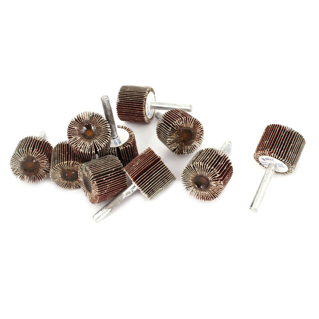 Aexit 10 Pieces Abrasives 240 Grit 30x25x6mm Cylindrical Abrasives Grinding Flap Wheel Discs Model:11as603qo344