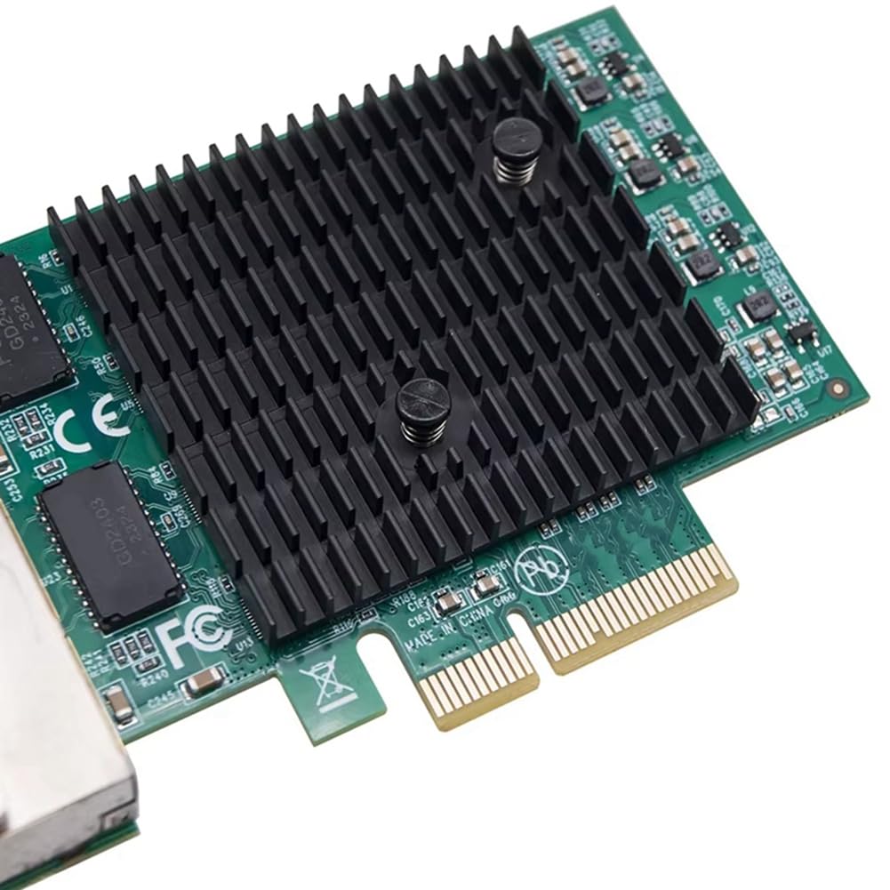 Adattatore Gigabit Ethernet 2.5G Scheda di Rete PCIE 4 Porte RJ45, PCI Express X4, Chip RTL8125BG per PC Desktop
