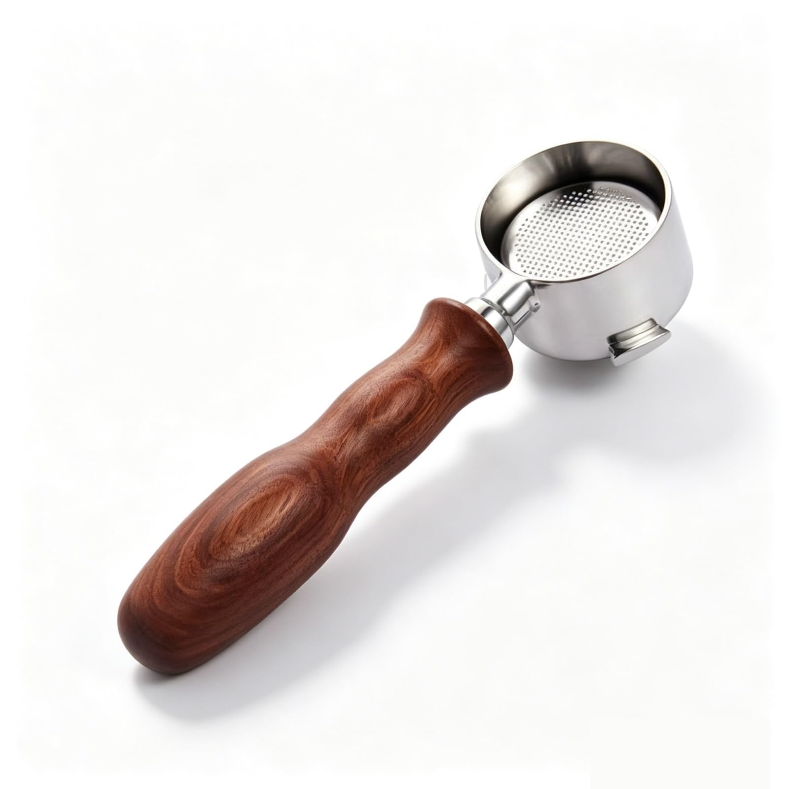 Portafiltro Compatible Con De'Longhi Dedica EC680/EC685. | Portafiltro sin fondo de 51 mm y 3 orejas con mango de madera - Cesta de filtro de repuesto for barista(Red)
