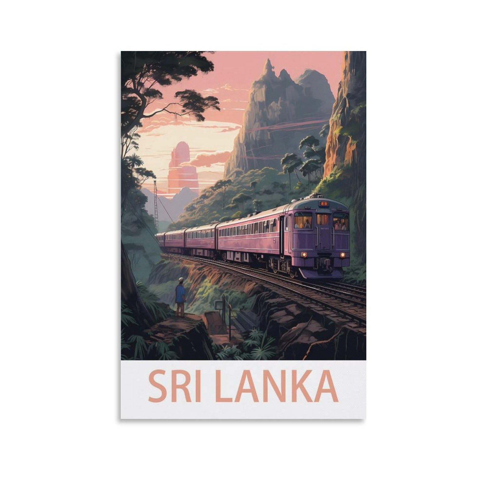 Javon Unframe-Style Sri Lanka Vintage Travel Poster 20X30inch(50X75cm) Canvas Art Poster And Wall Art Picture Print Bedroom Decor
