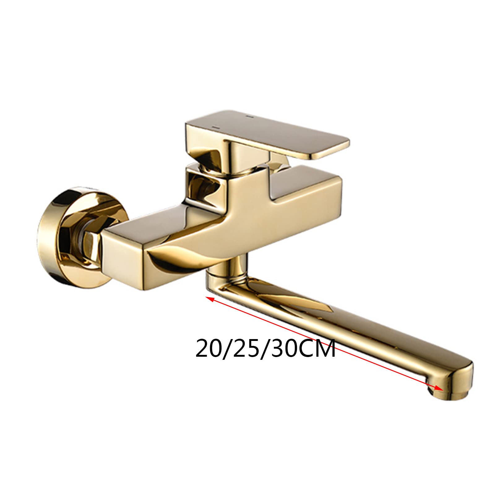 Grifo Latón Grifos de Cocina de Montaje en Pared con Giro en frío y Caliente Dorado30 cm (20 cm)