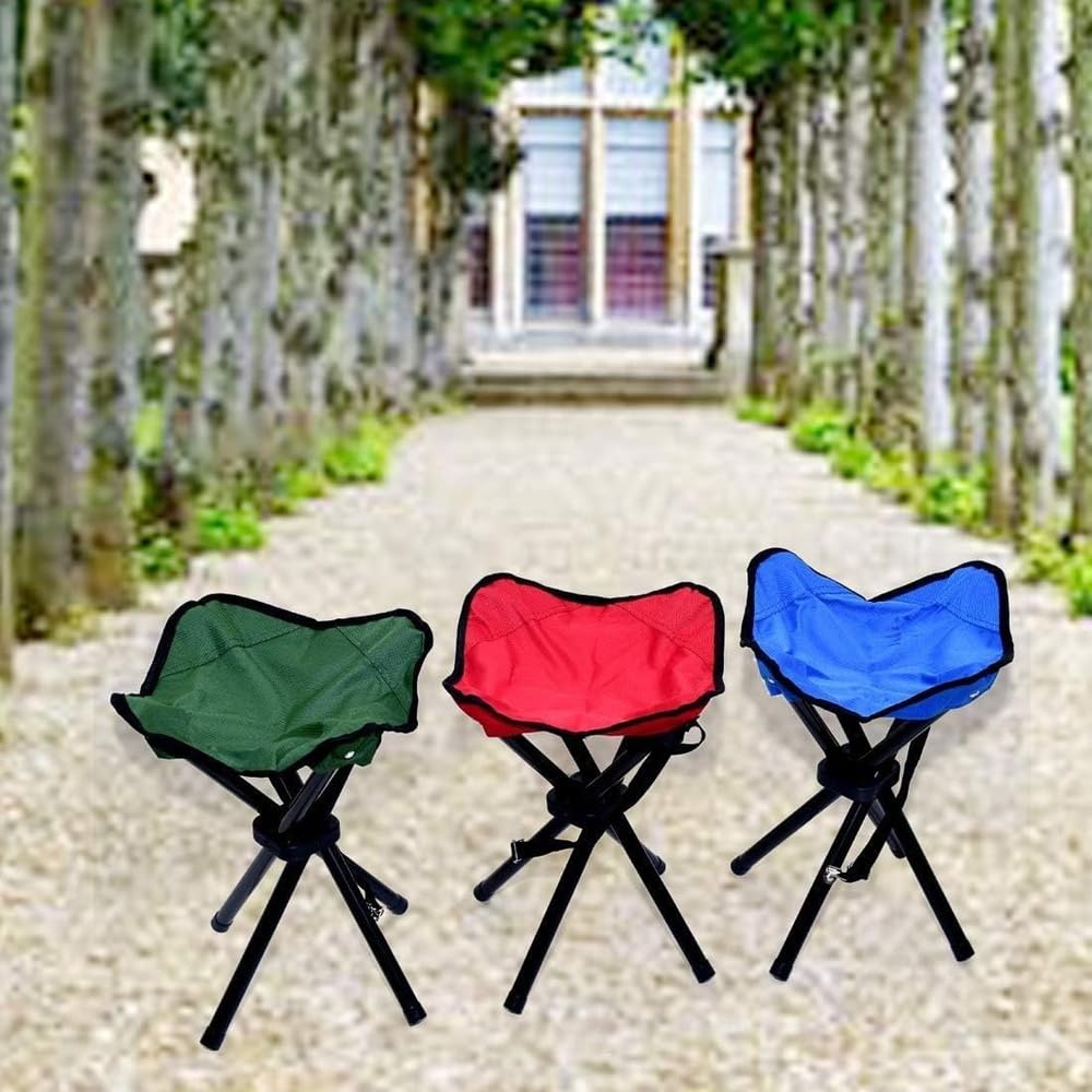 Folding Lightweight Four Leg Tripod Stool for Travelling Camping Picnic Outdoor Garden Beach Hiking Fishing Portable & Foldable Tripod Stool with Carrying Case-image-2