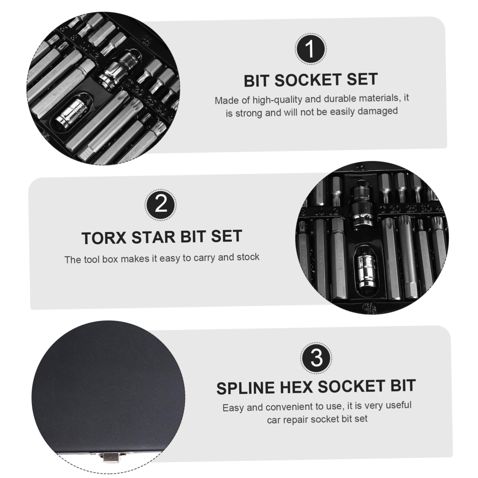 Kit de Douilles à Embouts Étoile 40 Pièces Boîte Fer