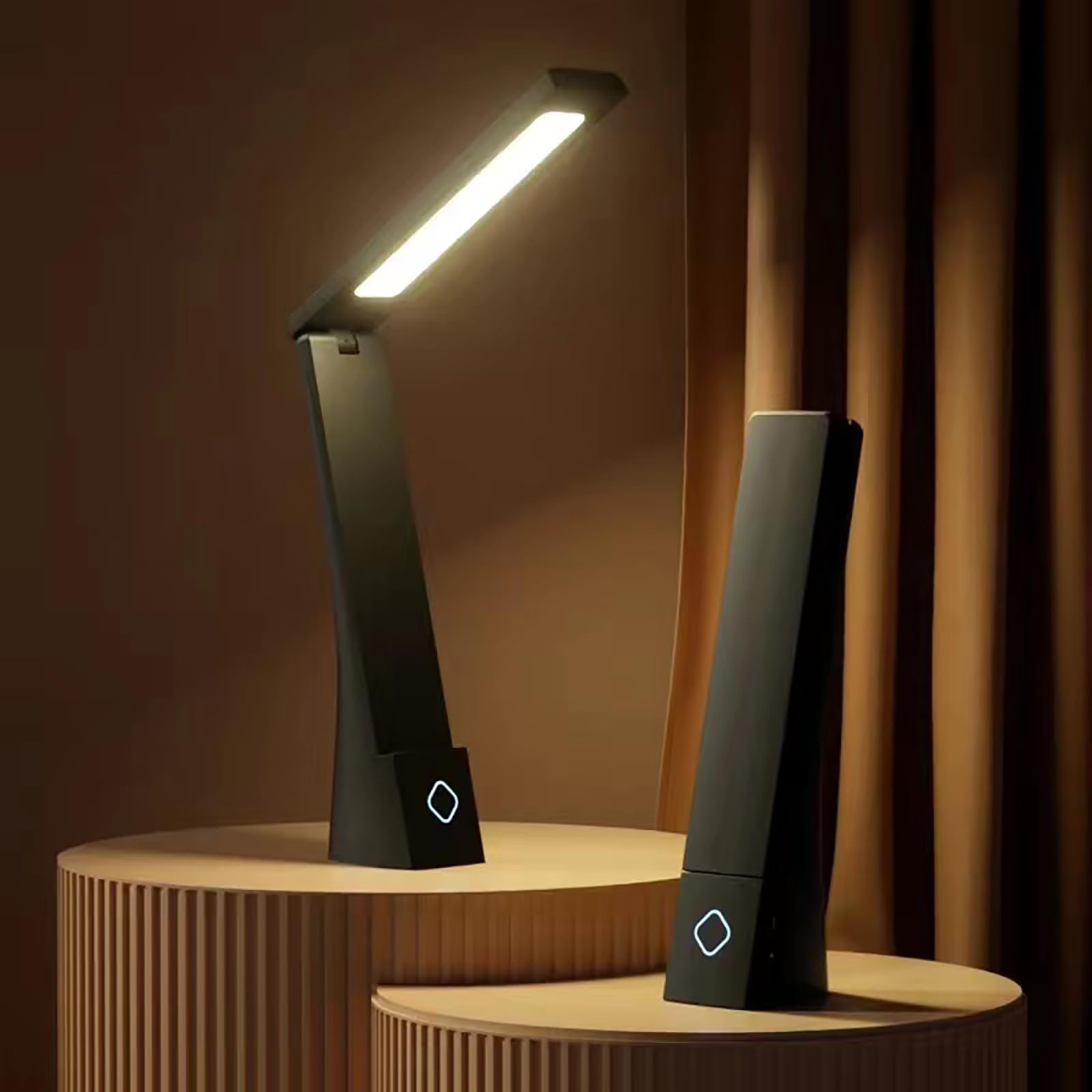 LED Desk Lamp,Home Office Table Lamp with 3 Lighting Modes and Stepless Dimming&CRI>95 Reading Lamp, Portable Foldable Table Lamp with for Office Dorm (Black)