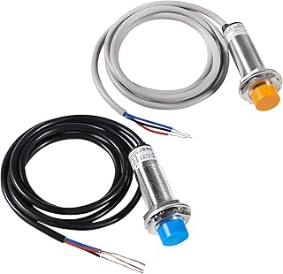 2pcs Hall Proximity Switch M18 Inductive Proximity Sensor Detecting Distance Approach Sensor Cylinder Proximity Switch NPN NO DC 6-36V 300mA 3-Wire