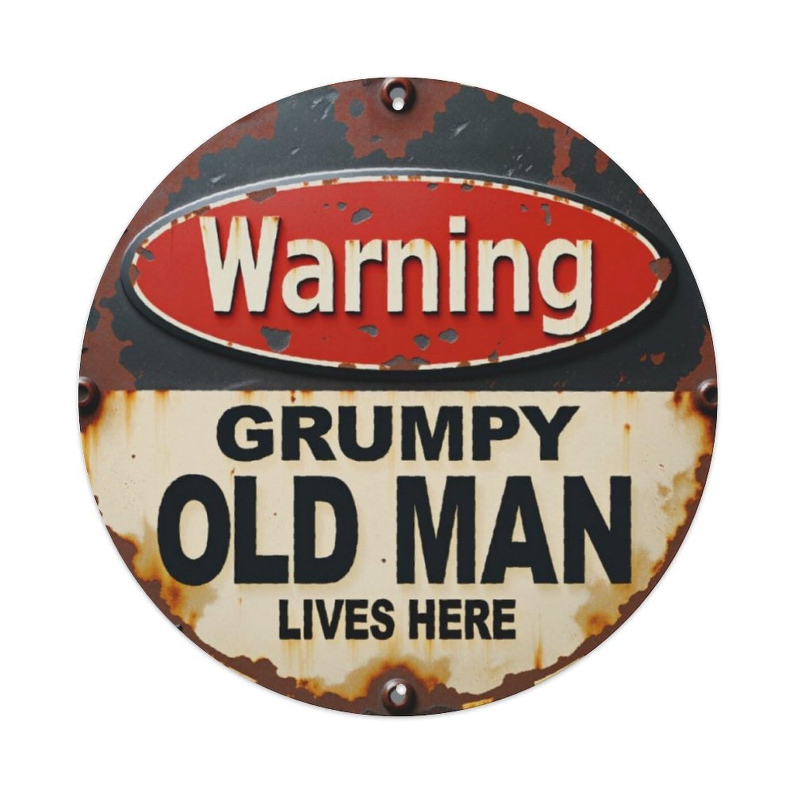 Grumpy Man Warning Sign Aluminium Sign 20x20cm